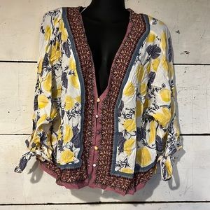 Free people mixed print crop top